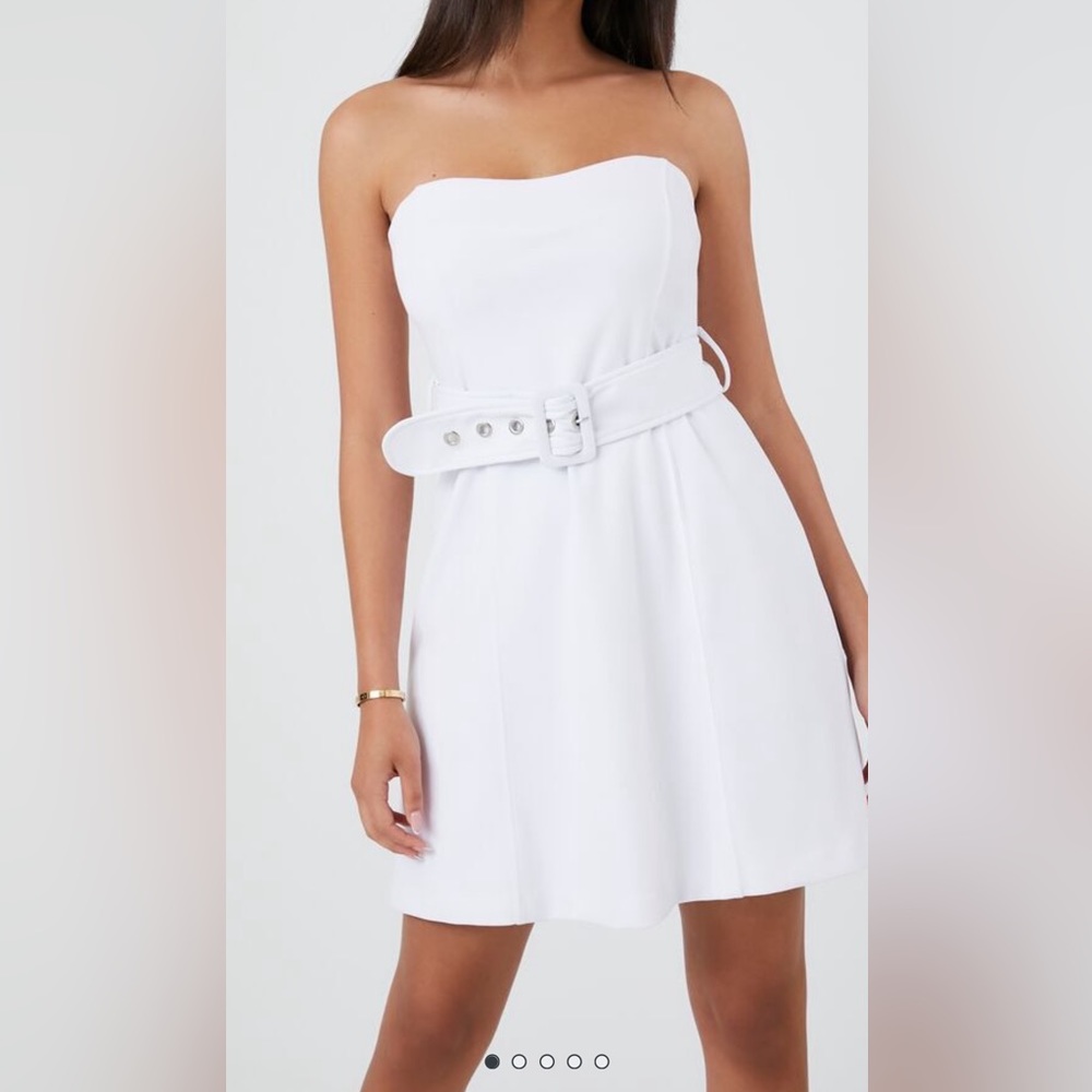 Belted Sweetheart Mini Dress